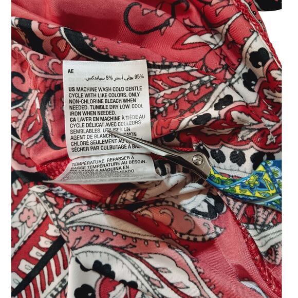 NEW INC Blouse Top Plus 2X Stretchy Faux Wrap Red V-Neck Career Office Dressy - Picture 7 of 9